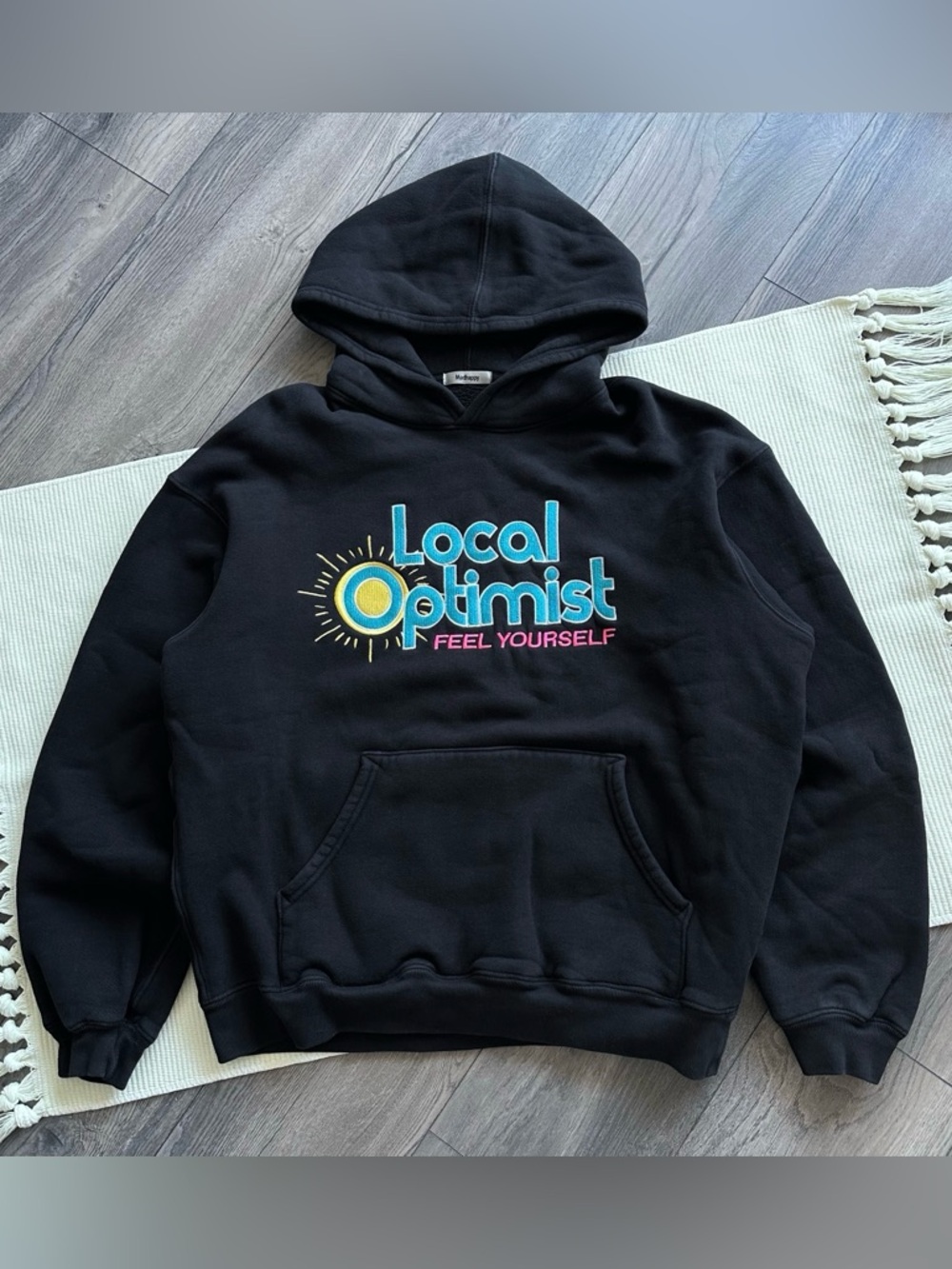 Madhappy Local Optimist Heavy Cotton Oversized Black Hoodie